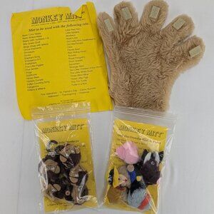 Vintage Monkey Mitt Hand Puppet Set Five Little Monkeys Old MacDonald Had a Farm